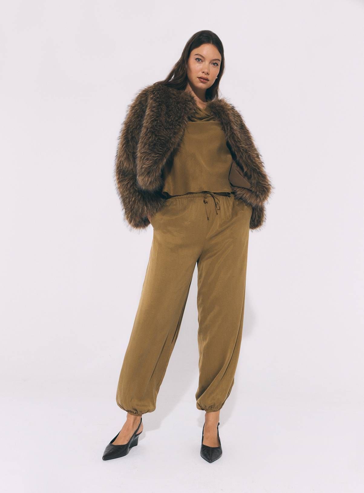 Khaki Sandwash Balloon Leg Trousers 18 - Image 2